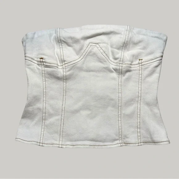 LIKE NEW Forever 21 Jean Strapless Top - Picture 1 of 5